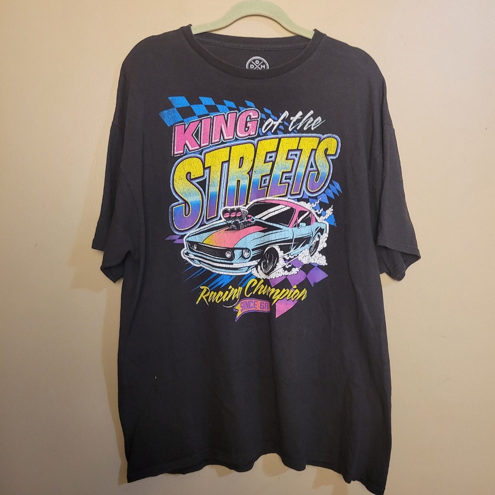DOM King of the Streets Racing Graphic T-Shirt Black‎ Mens 2XL Muscle Car Retro